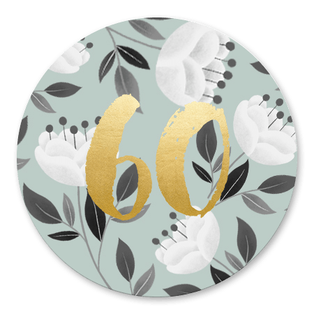 Witte bloemen met gouden 60